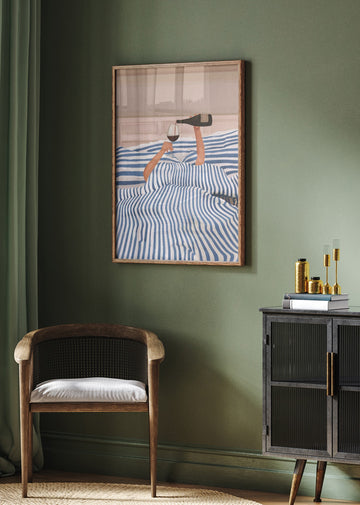 Wine In Bed | Poster - Room Interior 2