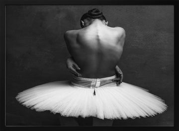 Graceful Ballerina Back | Poster - Black Metal Frame Interior