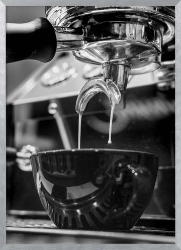 Fresh Espresso Brew | Poster - Silver Frame Interior