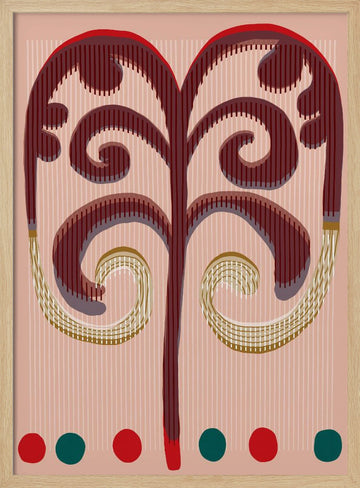Stylized Botanical Swirls | Poster - Wood Frame Interior