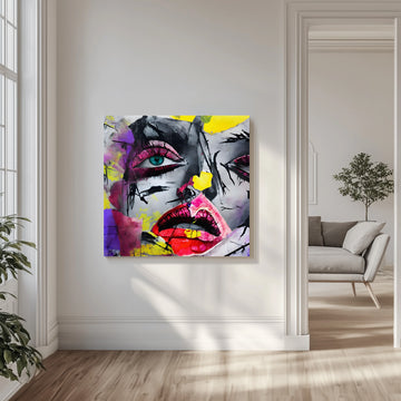 Vibrant Pop Art Woman | Canvas - Room Interior 1