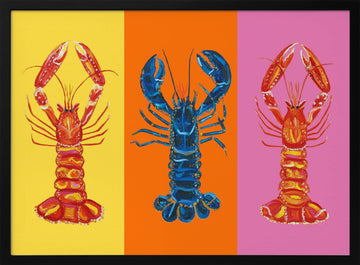 Colorful Pop Lobsters | Poster - Black Metal Frame Interior