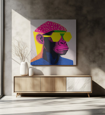Stylish Monkey Portrait | Canvas - Room Interior 2