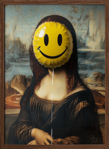 Parody of the Mona Lisa | Poster - Walnut Frame Interior