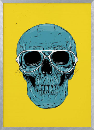 Cool Skull Aviators | Poster - Silver Frame Interior