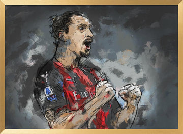 Football Player Roar | Poster - Gold Frame Interior