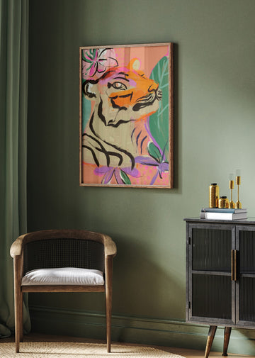 Vibrant Tiger Bloom | Poster - Room Interior 2