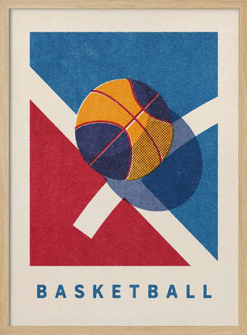 Retro Basketball Game | Poster - Wood Frame Interior