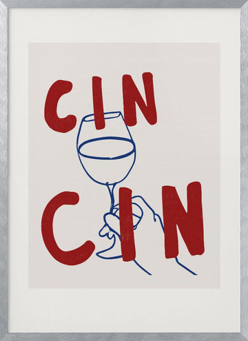 Cheers in Lines | Poster - Silver Frame Interior