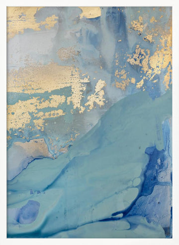 Golden Wavescape | Poster - White Frame Interior