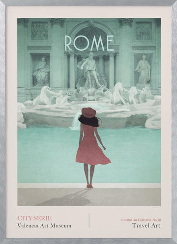 ROME - 1 TREVI FOUNTAIN | Poster - Silver Frame Interior