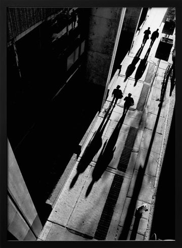 Long City Shadows | Poster - Black Metal Frame Interior