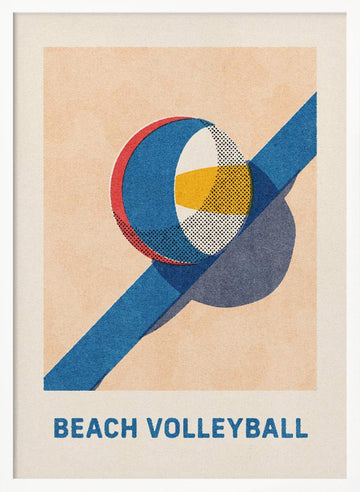 Sunny Beach Volleyball | Poster - White Frame Interior