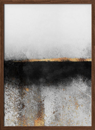 Abstract Gold Line | Poster - Walnut Frame Interior