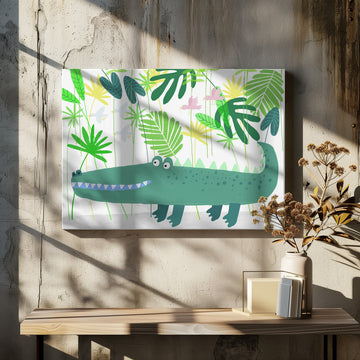 Smiling Alligator Jungle | Canvas - Room Interior 2