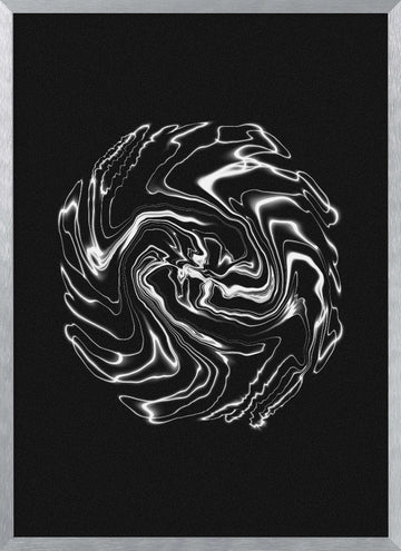 Electric Liquid Swirl | Poster - Silver Frame Interior