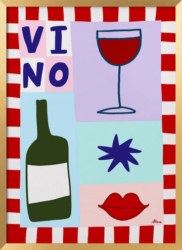Vino | Poster - Gold Frame Interior