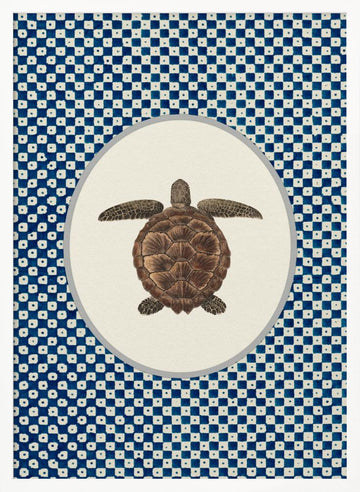 Shibori Sea Turtle | Poster - White Frame Interior
