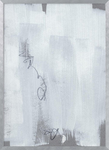 Echoes in White and Graphite | Poster - Silver Frame Interior