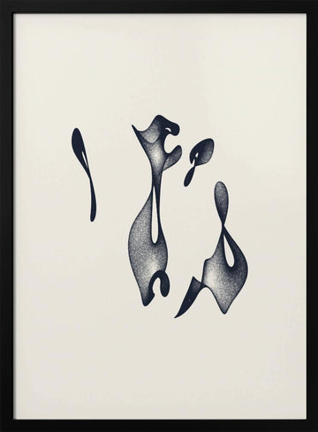 Fluid Ink Shapes | Poster - Black Metal Frame Interior