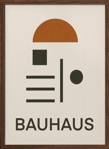 Bauhaus Geometric Abstraction | Poster - Walnut Frame Interior