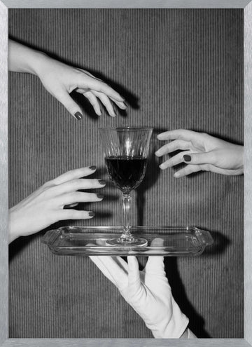 The Wine Is Served | Poster - Silver Frame Interior