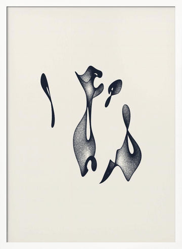 Fluid Ink Shapes | Poster - White Frame Interior