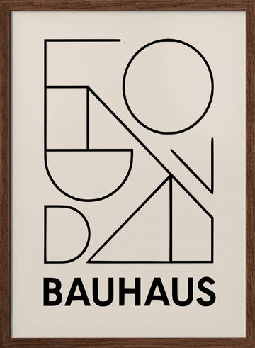 Bauhaus Geometric Design | Poster - Walnut Frame Interior