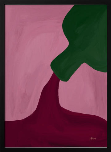 Pouring Wine | Poster - Black Metal Frame Interior