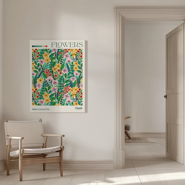 Vibrant Floral Pattern | Canvas - Room Interior 1