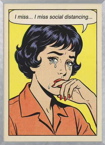 Social Distancing Tears | Poster - Silver Frame Interior