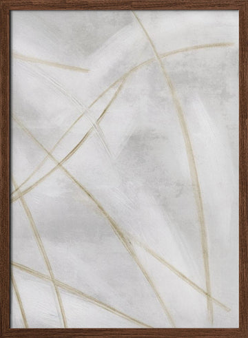 Abstract Gold Lines | Poster - Walnut Frame Interior