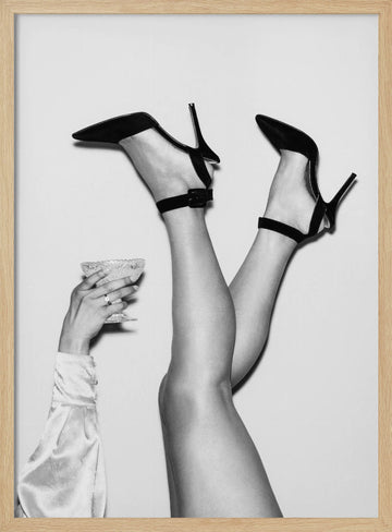 Chic Celebration Toast | Poster - Wood Frame Interior