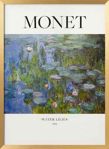 Water Lilies 1915 | Poster - Gold Frame Interior