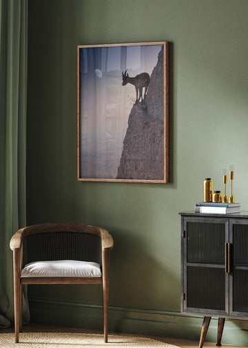 Mountain Goat Moonrise | Poster - Room Interior 2