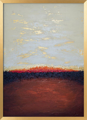 Golden Desert Horizon | Poster - Gold Frame Interior