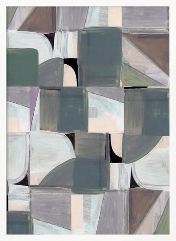Soft Geometric Abstract | Poster - White Frame Interior