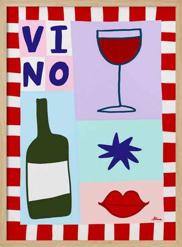 Vino | Poster - Wood Frame Interior