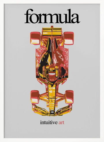 Vibrant Race Car Top View | Poster - White Frame Interior
