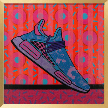 Vibrant Pop Art Sneaker | Poster - Gold Frame Interior