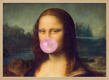 Mona Lisa Bubble Gum | Poster - Wood Frame Interior