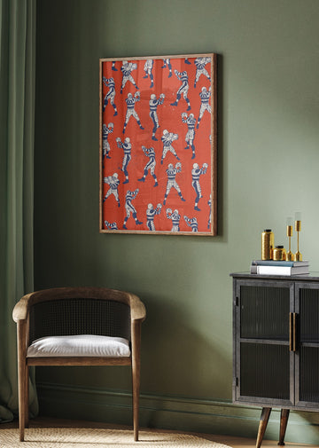 Vintage Football Players | Poster - Room Interior 2