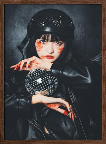Dark Disco Rebel | Poster - Walnut Frame Interior