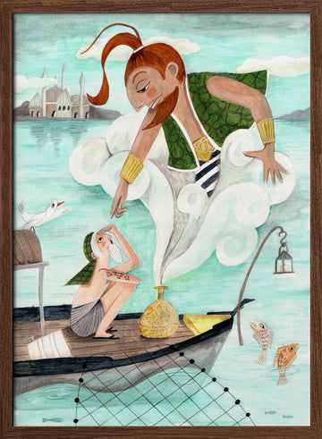 The Fisherman and the Jinni | Poster - Walnut Frame Interior
