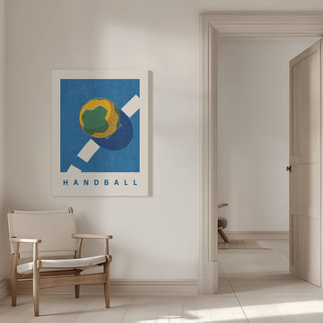 Retro Handball Action | Canvas - Room Interior 1