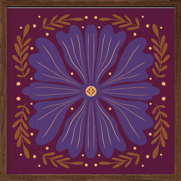 Rich Purple Bloom | Poster - Walnut Frame Interior