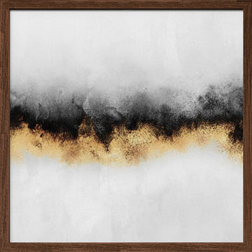 Elegant Abstract Gold | Poster - Walnut Frame Interior