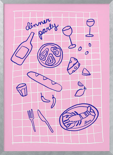 Dinner Party | Poster - Silver Frame Interior