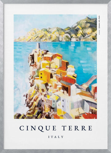 Colorful Cinque Terre Italy | Poster - Silver Frame Interior
