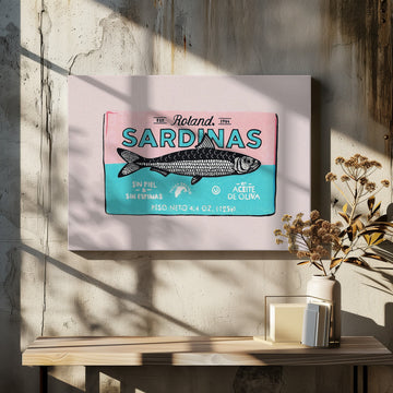 Vintage Sardine Art | Canvas - Room Interior 2